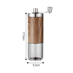 1PCS Coffee Bean Grinder Portable Wood Grain Stainless Steel Crank Hand Hand Coffee Grinder Kitchen Tool Grinder