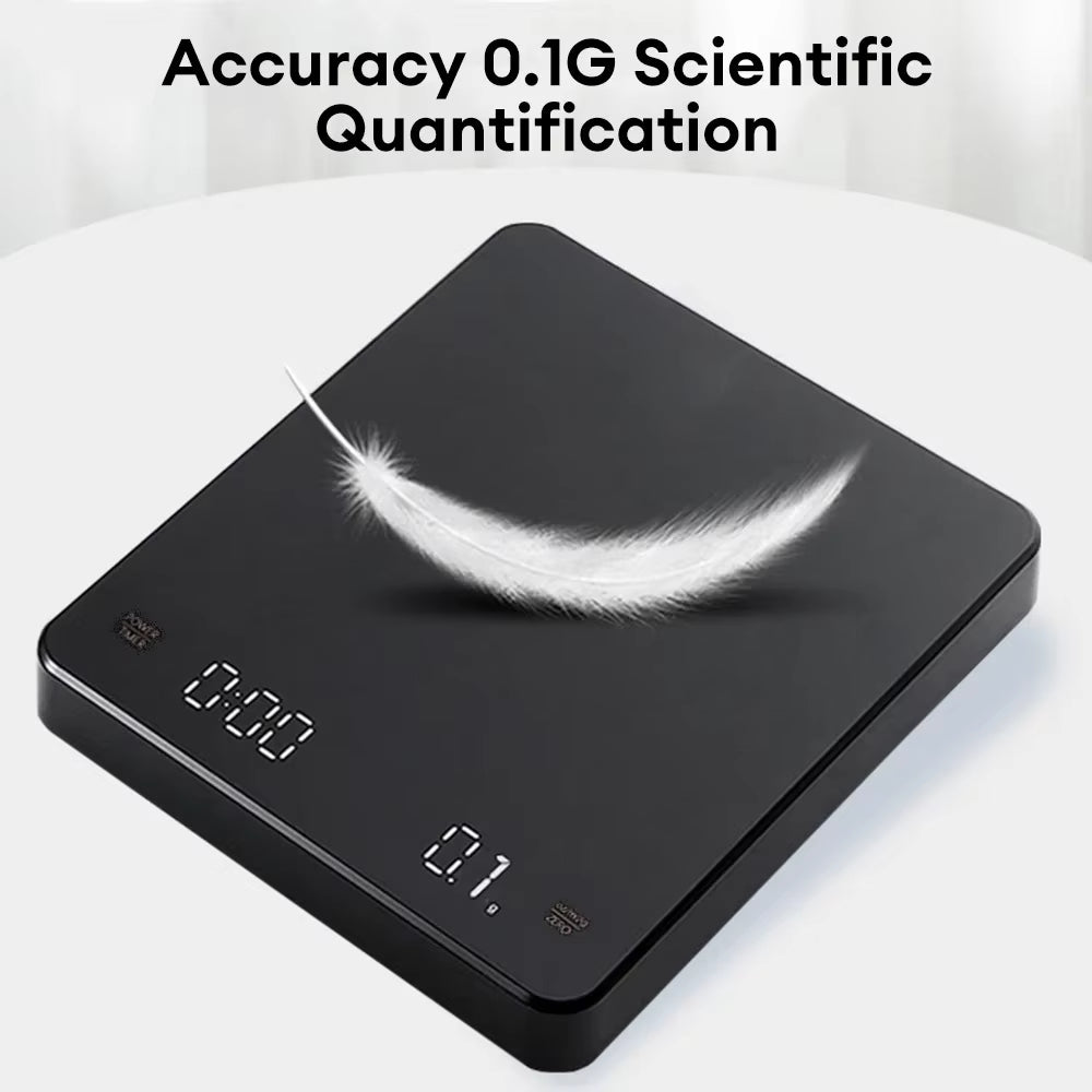 BrewfinityCo Digital Coffee Scale with Timer - USB Rechargeable